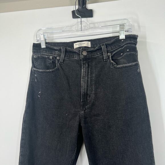 Abercrombie & Fitch The Skinny Jeans High Rise Black Distressed - Picture 2 of 8